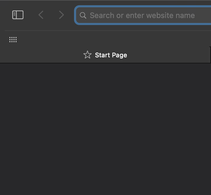 Safari browser in full screen mode on macOS